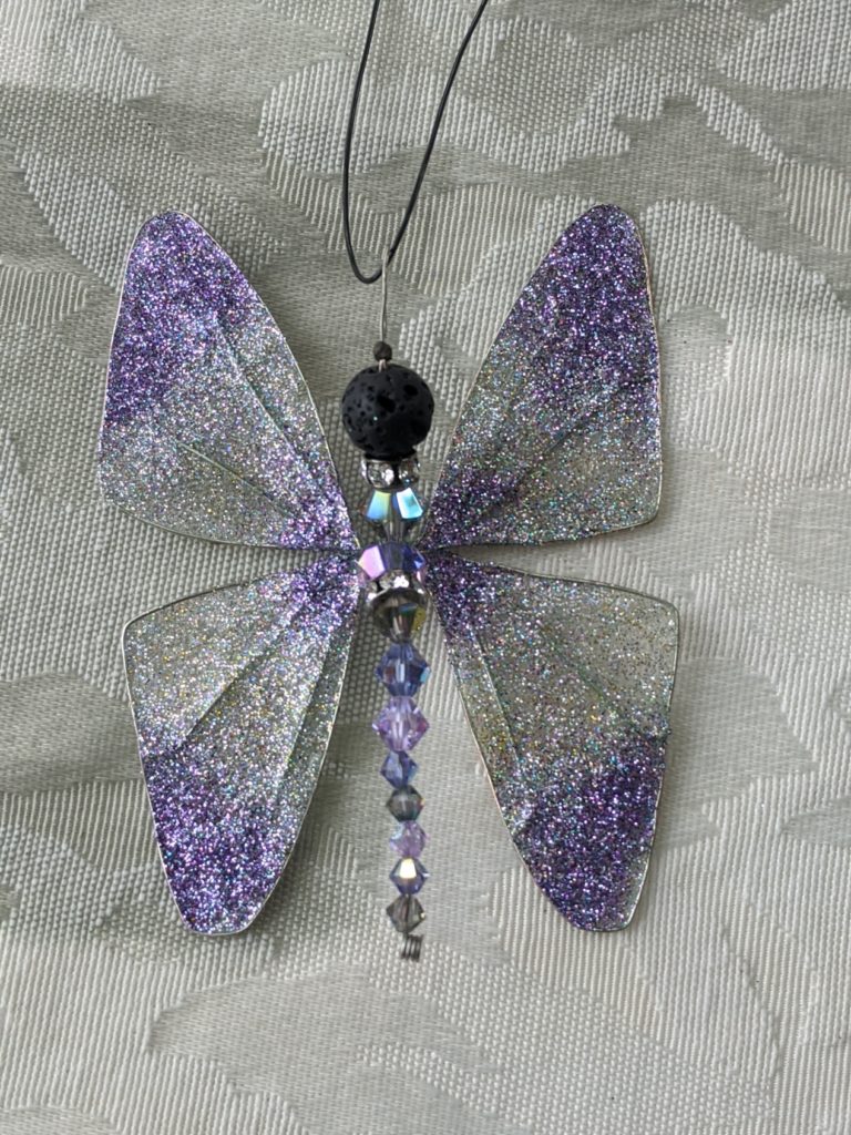 Diffuser Essential Oil Purple Silver Butterfly